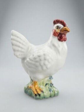7.5" Sur La Table HAND PAINTED Ceramic /CHICKEN Hen Made Italy